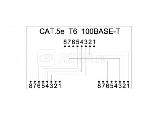 Разветвитель SPL-YT4-E2-U2 RJ45 4Pr.T568A/T568B -> 2Pr.10BASE + 2Pr.USOC Hyperline 34526