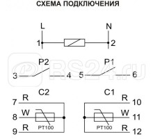 Регулятор температуры CRT-06 (от -100 до +400 град.C; микропроцессорный; многофункц.; ЖКИ индикация; с возможностью подкл. двух выносных датчиков РТ100; монтаж на DIN-рейке 35мм 230В AC 16А 2х1Z IP20) F&F EA07.001.011