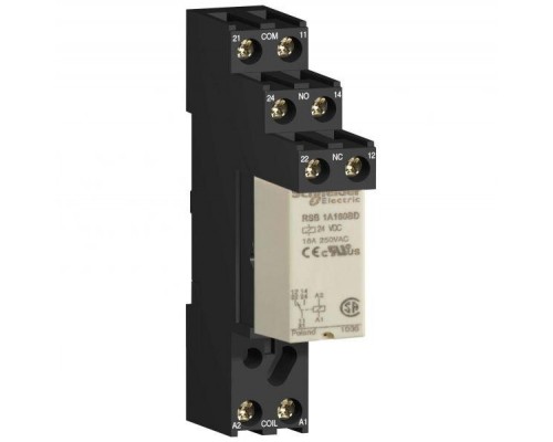 Реле 2CO 24В пост. ток с розеткой SchE RSB2A080BDS