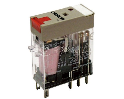 Реле G2R2SNI24ACSNEW 2п светодиод. индикатор и тест. кнопка 24В AC 5А Omron 125382