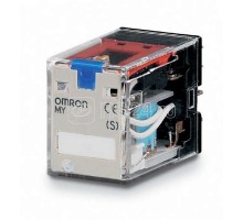Реле MY-S 4PDT MY4IN24DCS светодиод. индикатор блок. тест. кнопка 24В DC Omron 152216