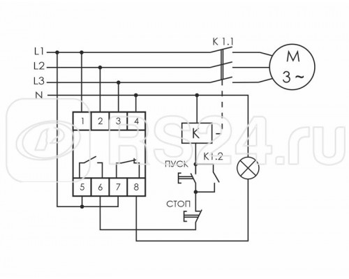 Реле контроля фаз CZF-BR (3х400/230+N 8А 1перекл. IP20 монтаж на DIN-рейке) F&F EA04.001.003