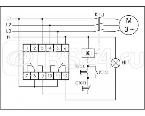 Реле контроля и наличия фаз CZF-331 (монтаж на DIN-рейке 35мм; регулировка порога отключения; 3х400/230+N 2х8А 2P IP20) F&F EA04.001.008