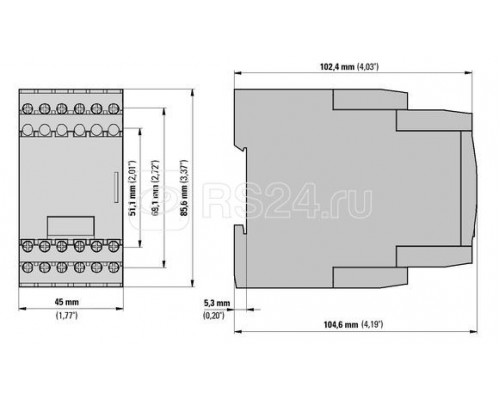 Реле контроля состояния изоляции 0-400V AC 0-600V DC 1-100 кОм EMR6-R400-A-2 EATON 184774