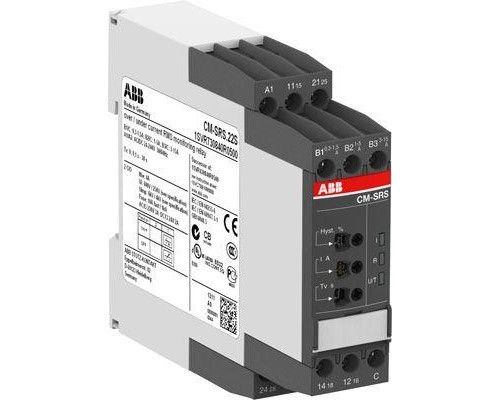 Реле контроля тока 1ф CM-SRS.22S (диапазоны измерения 03-15А 1-5А 3-15А) 240В AC 2ПК винт. клеммы ABB 1SVR730841R1500