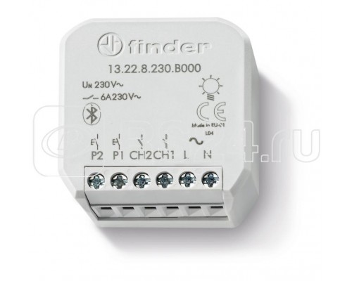 Реле многофункциональное электрон. 2NO 6А 230В AC монтаж в коробке BLE Yesly FINDER 13228230В000PAS
