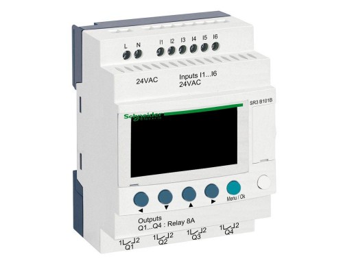 Реле модульное интелект. Zelio Logic 6вх/4вых питание 24В SchE SR3B101B