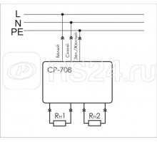 Реле напряжения CP-708 (однофазный; микропроцессорный; цифровая индикация напряжения; розеточный тип корпуса; для установки в монтажную коробку d60мм 100-300В 10А 1Z IP20) F&F EA04.009.008