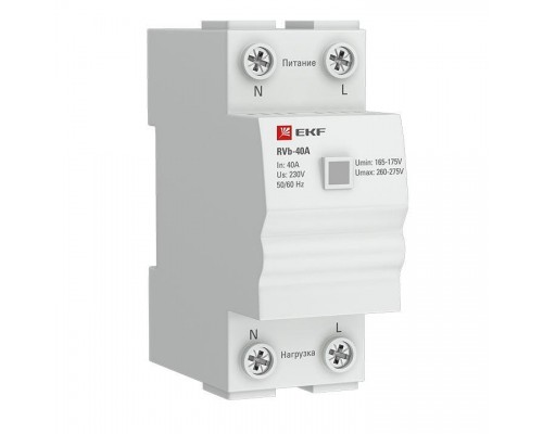 Реле напряжения RVb-40A (сквозное подкл.) Basic EKF rvb-40a