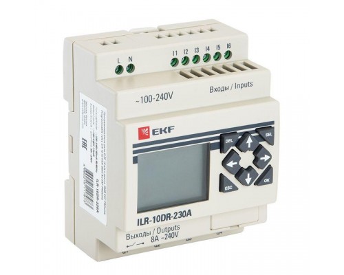 Реле программируемое 10 входов/выходов с дисплеем 230В PRO-Relay PROxima EKF ILR-10DR-230A