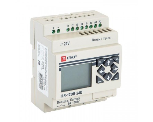 Реле программируемое 12 входов/выходов с дисплеем 24В PRO-Relay PROxima EKF ILR-12DR-24D