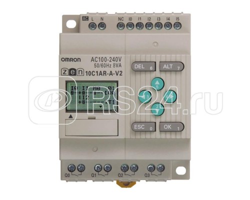 Реле программируемое ZEN-10C1AR-A-V2 100-240В 6 вх. 220В 4 вых. (реле) ЖК-дисплей; часы; календарь; возм. расширение Omron 240972