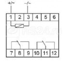 Реле промежуточное PK-2P 12 (монтаж на DIN-рейке 35мм 12В AC/DC 2х8А 2P IP20) F&F EA06.001.006