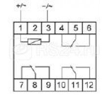 Реле промежуточное PK-3P/Un (монтаж на DIN-рейке 35мм 12В AC/DC 3х8А 3P IP20) F&F EA06.001.010