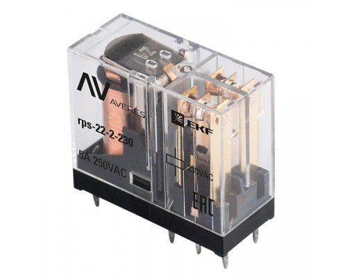 Реле промежуточное РП slim 22/2 5А 230В AC AVERES EKF rps-22-2-230