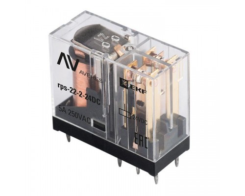 Реле промежуточное РП slim 22/2 5А 24В DC AVERES EKF rps-22-2-24DC