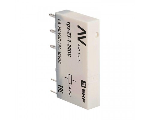 Реле промежуточное РП slim 23/1 6А 24В DC AVERES EKF rps-23-1-24DC