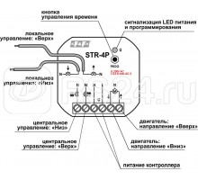Реле управления ролетами STR-4P (групповое локальное управление 24В DC установка в монтажную коробку d60мм 6А IP20) F&F EA14.003.004