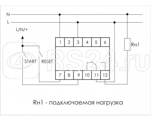 Реле времени PCS-516U (многофункц. (вход: START/RESET) 12-264В AC/DC 8А 1перекл. IP20 монтаж на DIN-рейке) F&F EA02.001.014