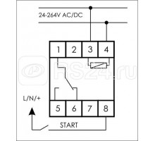 Реле времени PCS-517 (многофункц. (цифр./индикация) 24-264В AC/DC 16А 1перекл. IP20 монтаж на DIN-рейке) F&F EA02.001.015