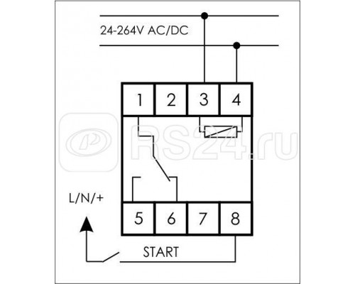 Реле времени PCS-517 (многофункц. (цифр./индикация) 24-264В AC/DC 16А 1перекл. IP20 монтаж на DIN-рейке) F&F EA02.001.015