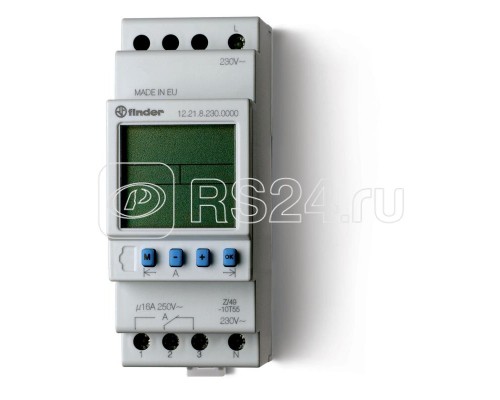 Реле времени цифровое недельное монтаж на рейку 35мм 1CO 16А 230В AC 35.8мм IP20 FINDER 122182300000