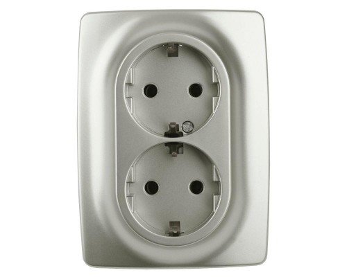 Розетка 12-2106-15 2х2P+E Schuko 16АХ-250В перламутр ЭРА Б0031237