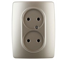 Розетка 12-2107-04 2х2P 16АХ-250В шампань ЭРА Б0031241