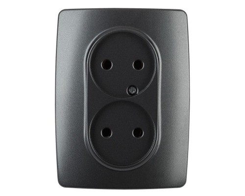 Розетка 12-2107-05 2х2P 16АХ-250В антрацит ЭРА Б0031242
