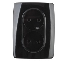 Розетка 12-2107-06 2х2P 16АХ-250В черн. ЭРА Б0031243