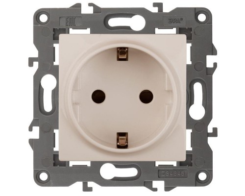 Розетка 14-2102-02 2P+E Schuko защ. шторки 16АХ-250В Elegance сл. кость ЭРА Б0034273
