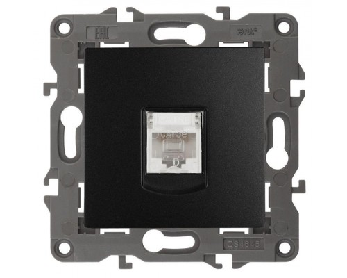Розетка 14-3107-05 RJ45 Elegance антрацит ЭРА Б0034306
