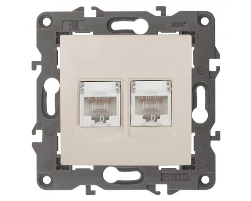 Розетка 14-3108-02 2хRJ45 Elegance сл. кость ЭРА Б0034309