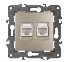 Розетка 14-3108-04 2хRJ45 Elegance шампань ЭРА Б0034311