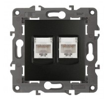 Розетка 14-3108-05 2хRJ45 Elegance антрацит ЭРА Б0034312