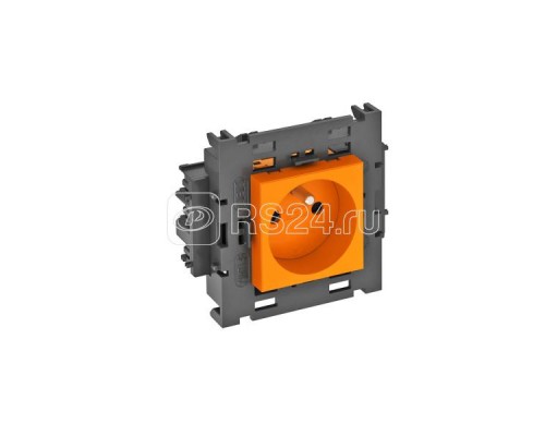 Розетка 1-м 0град. Modul45connect франц. стандарт 250В 16А оранж. OBO 6120604