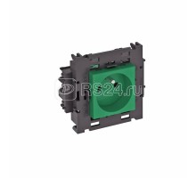 Розетка 1-м 0град. Modul45connect франц. стандарт 250В 16А зел. OBO 6120606