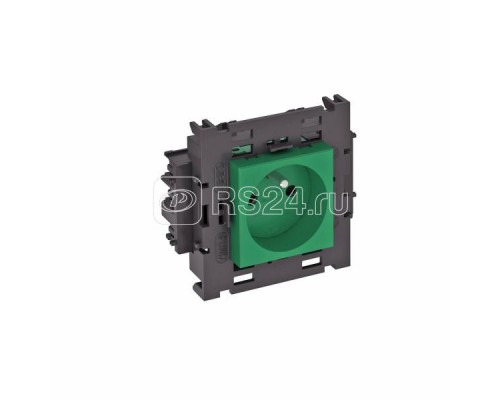 Розетка 1-м 0град. Modul45connect франц. стандарт 250В 16А зел. OBO 6120606