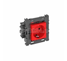 Розетка 1-м 0град. Modul45connect с заземл. 250В 16А красн. OBO 6120418