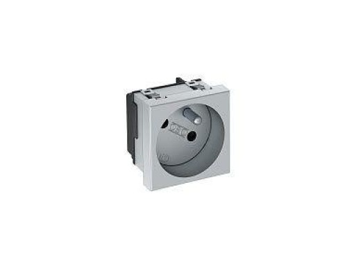 Розетка 1-м 10/16А 250В STD-F3 AL1 33град. франц. станд. серебр. OBO 6120232
