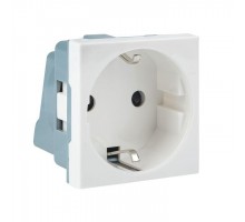 Розетка 1-м C-Line 2мод. 45х45 РКС-20-30-П с заземл. бел. EKF E2MR16-028-10