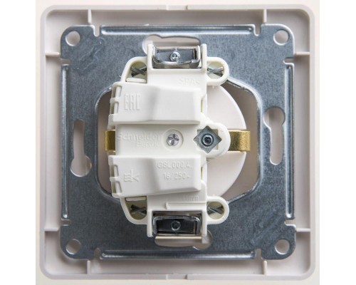 Розетка 1-м Glossa 16А защ. шторки с заземл. в сборе перламутр SchE GSL000644