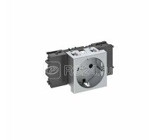 Розетка 1-м Modul45connect 16А 250В STD-D0C AL1 0град. с заземл. серебр. OBO 6120352