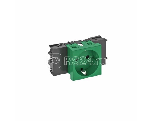 Розетка 1-м Modul45connect 16А 250В STD-D0C MZGN1 0град. с заземл. зел. OBO 6120346