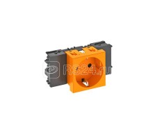 Розетка 1-м Modul45connect 16А 250В STD-D0C ROR1 0град. с заземл. оранж. OBO 6120344