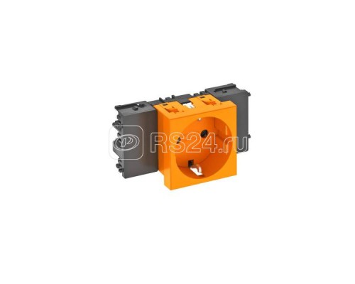 Розетка 1-м Modul45connect 16А 250В STD-D0C ROR1 0град. с заземл. оранж. OBO 6120344
