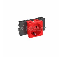 Розетка 1-м Modul45connect 16А 250В STD-D0C SRO1 0град. с заземл. красн. OBO 6120348