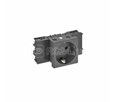 Розетка 1-м Modul45connect 16А 250В STD-D0C SWGR1 0град. с заземл. черн. OBO 6120350