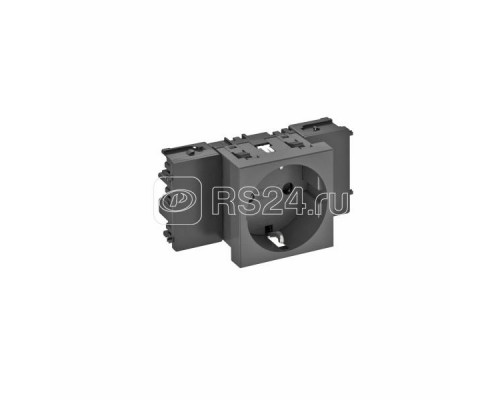 Розетка 1-м Modul45connect 16А 250В STD-D0C SWGR1 0град. с заземл. черн. OBO 6120350