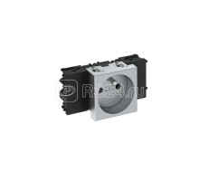 Розетка 1-м Modul45connect 16А 250В STD-F0C AL1 0град. франц. станд. серебр. OBO 6120542